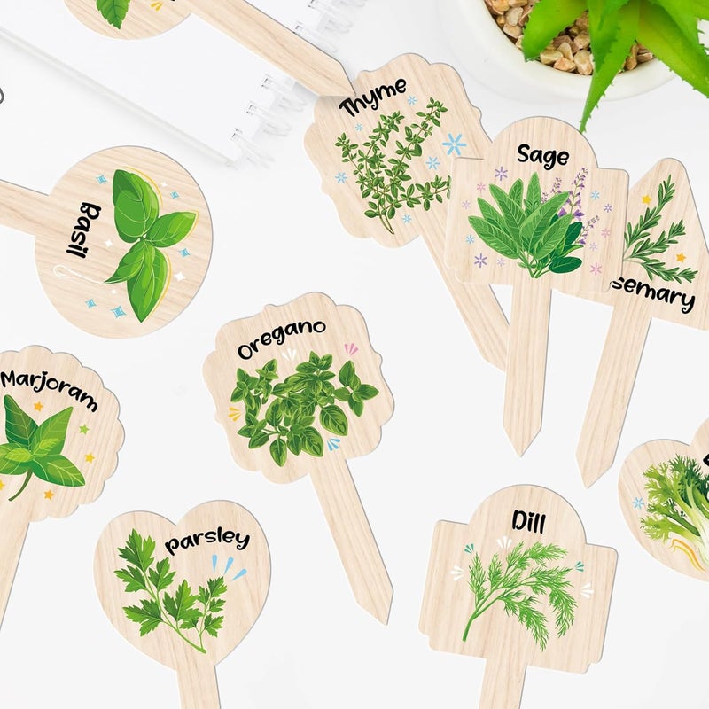JUYRLE Plant Label Signs- 15PACK Herb Garden Markers, Plant Labels for Outdoor Garden Waterproof, Plant Tags with Names, Indoor Patio Tags for Succulent Flowers Greenery Seedling - Image 5